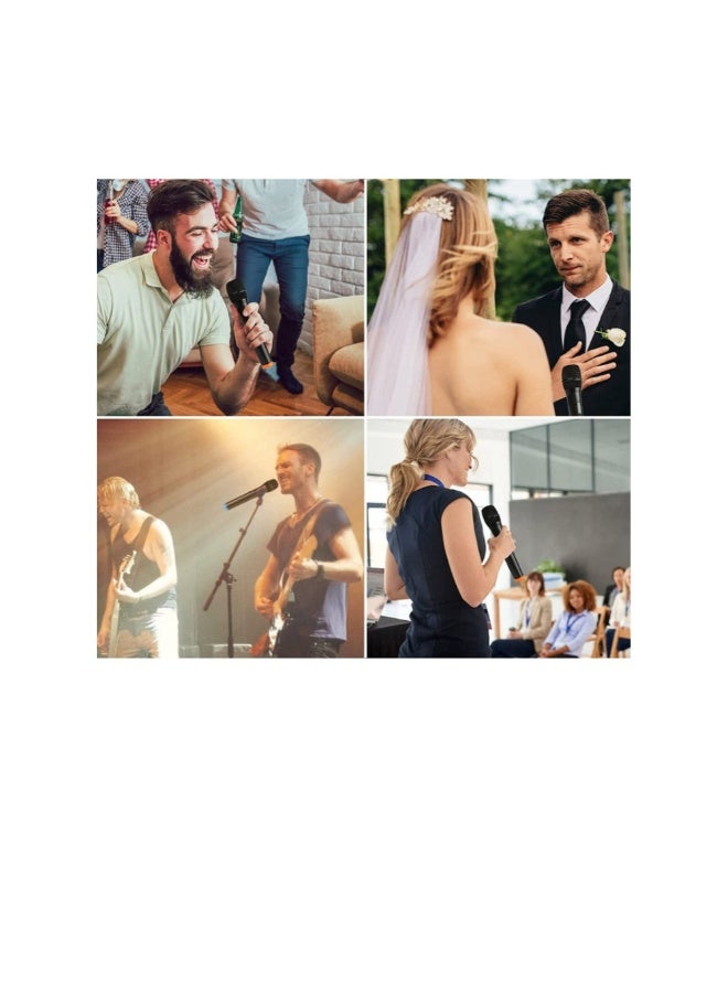 أكاليكس ميكروفون كاريوكي لاسلكي مزدوج محمول باليد بتردد UHF مع جهاز استقبال قابل لإعادة الشحن - مثالي للكاريوكي وأنظمة الصوت العامة والاستخدام في الحفلات - Image 3